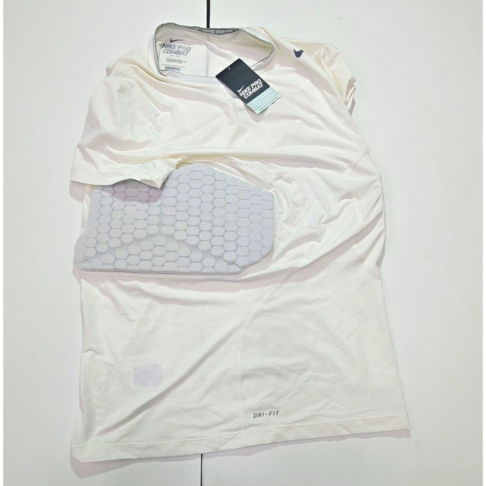 Nike Pro Combat Dri-FIT Compression Padded Football Shirt White Big & Tall 3XL